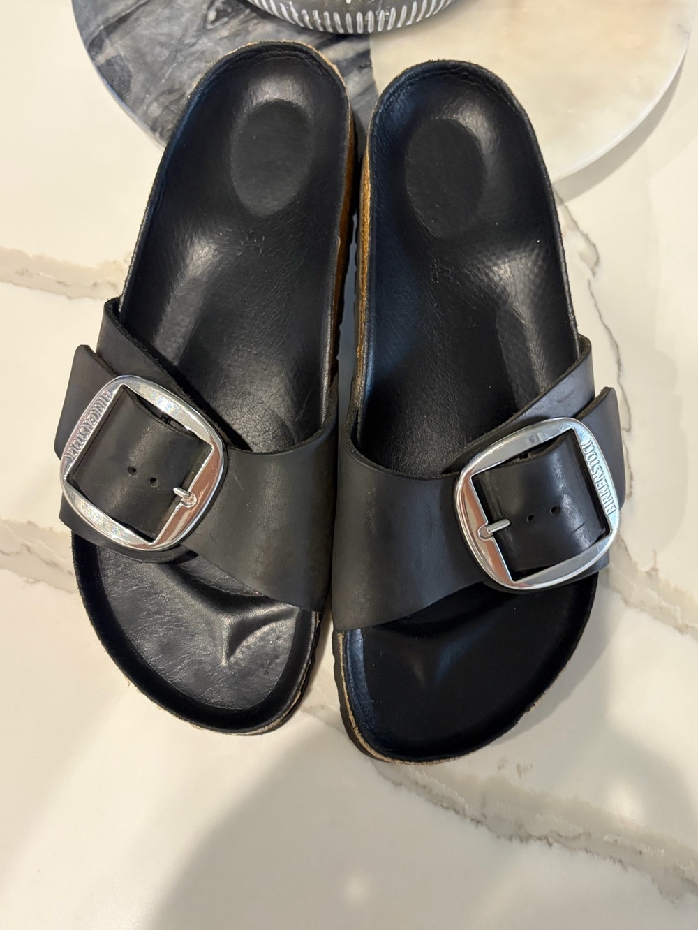 Birkenstock Single-Buckle Leather Slide Sandals women size 9.5 - Picture 4 of 7